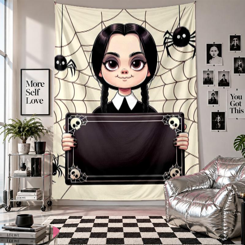 Wall TapestryWednesday Art Hanging Cloth Decorative Background Cover for Room Decoration
