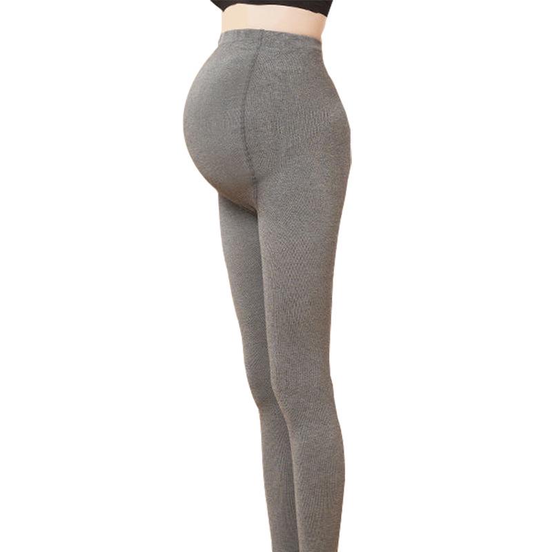 Umstands-Baumwoll-Ringel-Fleece-gefütterte Strumpfhose mit Bauchstütze