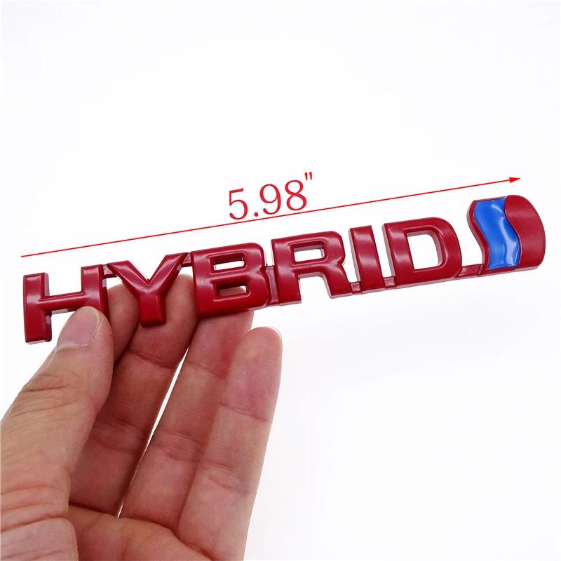 3D Metal HYBRID Car Emblem Badge Front Grille Rear Trunk Sticker for Toyota Camry RAV4 Prius Crown Auris Exterior Accessories
