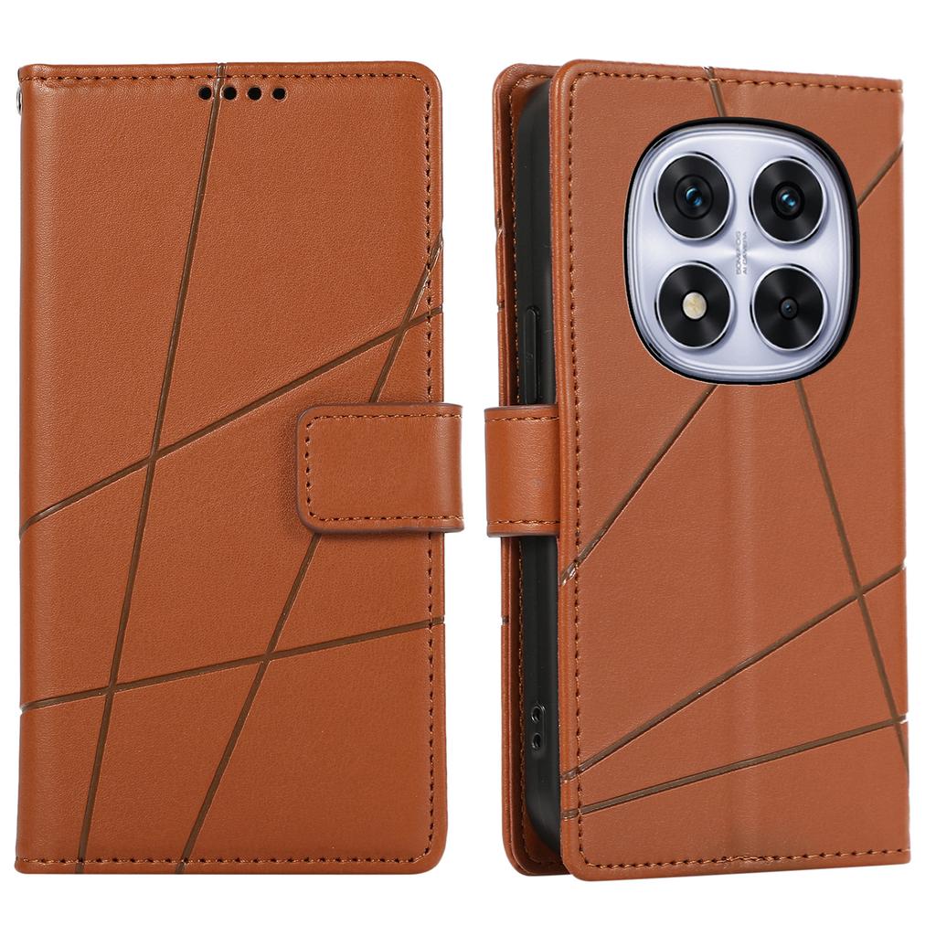DF-06 For Xiaomi Redmi Note 14 Pro 5G/Poco X7 5G Phone Case Line Imprint Leather Wallet Cover