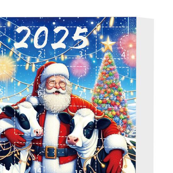 Kraví adventní kalendář 2025 24 dní odpočítávací kalendář do Vánoc s 2D akrylovými závěsnými ozdobami skotské vysočinské krávy Roztomilý kraví přívěsek na vánoční stromeček