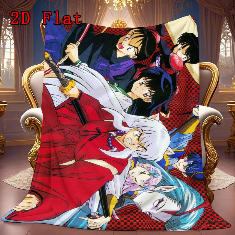 Inuyasha 2D Flat Pattern Flannel Blanket High Quality All Seasons Warmth and Comfort Perfect for Christmas Gifts.DMT0925447