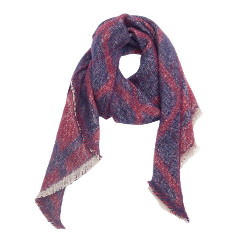 Diagonal Scarf Fashion Women Shawl Yarn Rhombus Shawl Circle Keep Warm