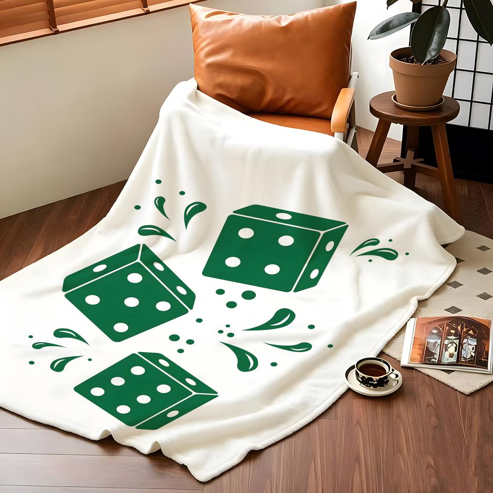 Art D-Die P-Pattern Throw Flannel Blanket Suitable for Sofas Beds Offices Travel, Camping Chairs