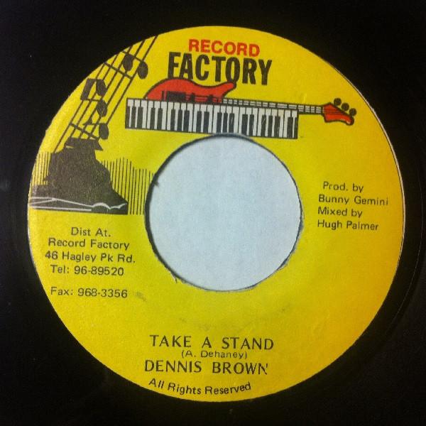 

7inch Record DENNIS BROWN Take A Stand NONE Record Factory 1995 Jamaica Reggae Ska Dub Used