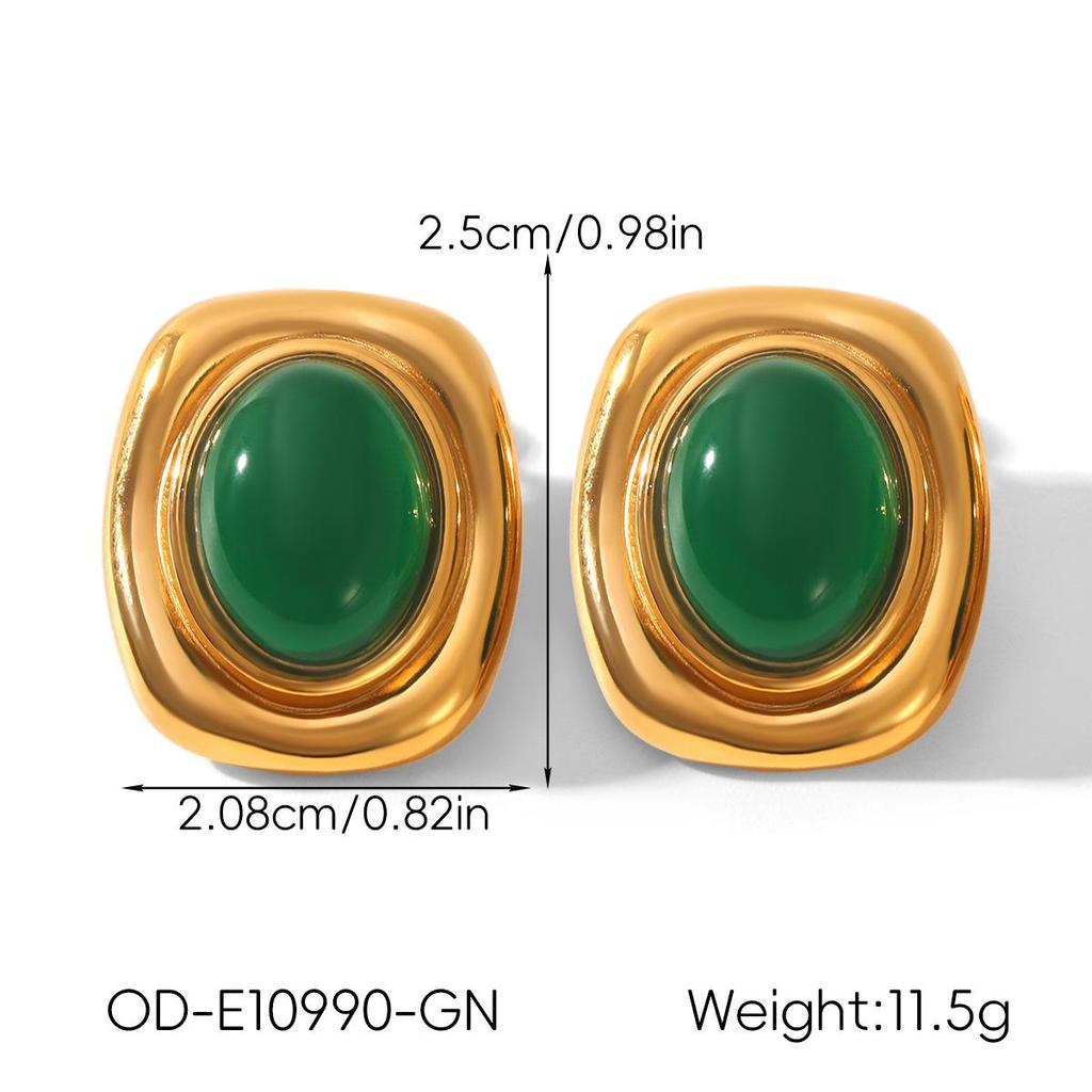 Retro Edelstahl 18k Gold Ohrringe: Nicht verblassende Titan-Ohrstecker, INS-Stil Leichter Luxusschmuck für Frauen