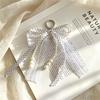 Elegant Lace Bowknot Keychain With Dot Design And Pearls Accents Delicate Lace Keyring For Women Fashion Accessory
