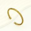 Trendy European & American Cable Knit C-Shaped Copper Bracelet - Versatile, Simple, Retro Style