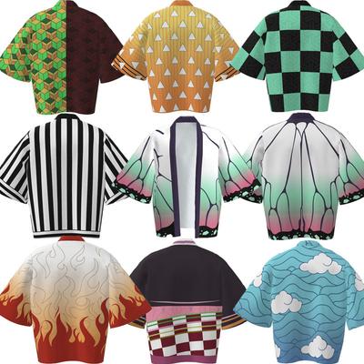 Herre og kvinner Demon Slayer Anime Perifer Haori Kimono Jakke Tanjiro Sett Badekåpe Kappe Pyjamas