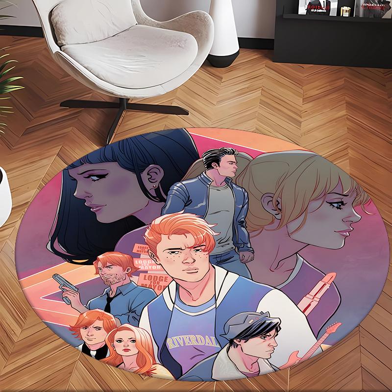 Archie Comics (5) Runder Büroteppich Dekorativer Bodenteppich für Büro Schlafzimmer Wohnzimmer und Wohnbereich