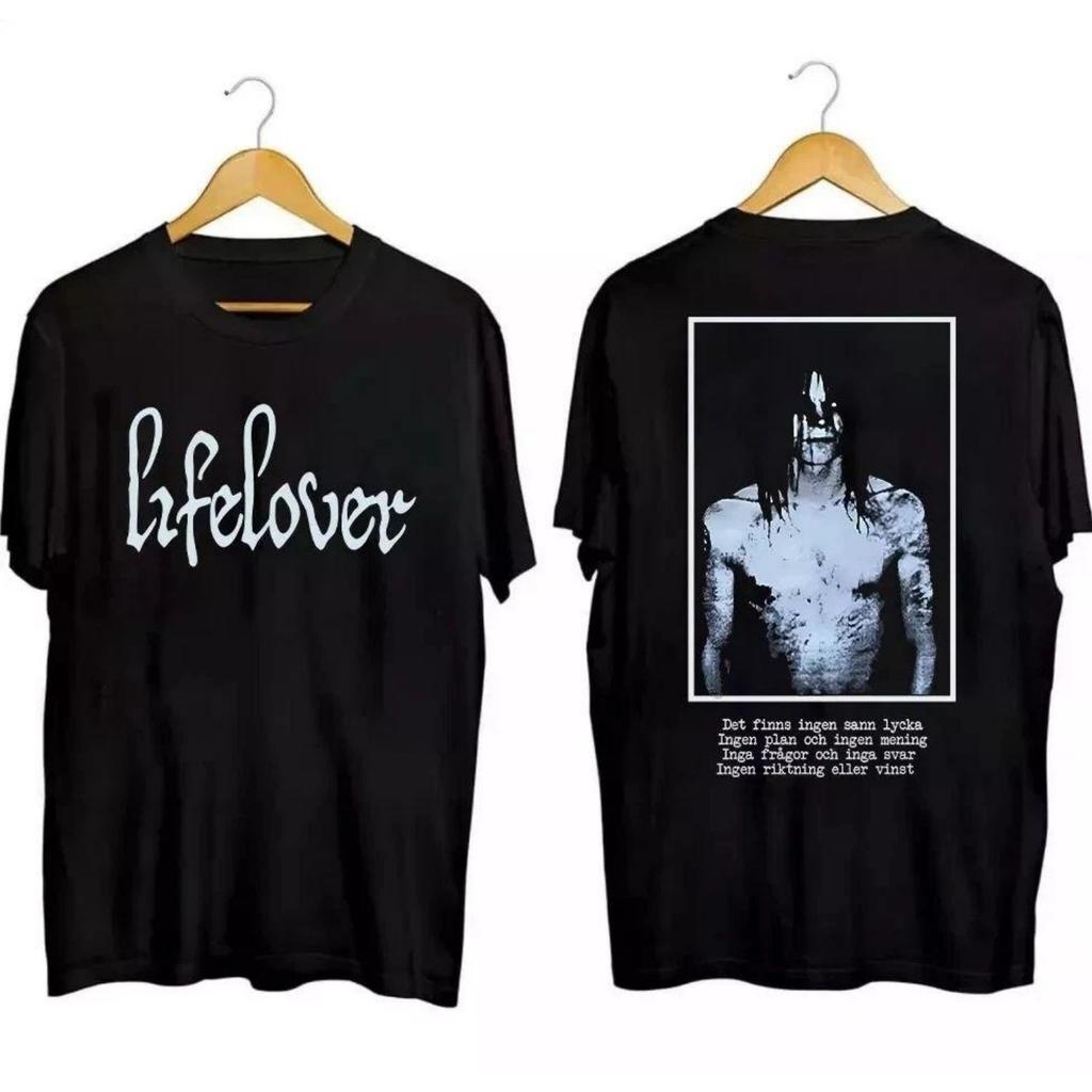 Top Rock Heavy Metal DOPPIO LATO Band Lifelover Collezione Magliette Nere Maglietta Oversize T-shirt Uomo Donna Estiva Cotone