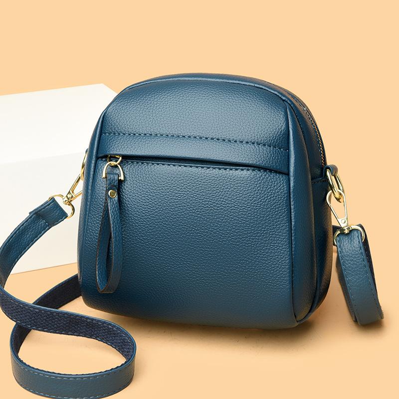 Soft Leather Women's Bag New Trendy Fashion Simple Shoulder Messenger Bag Light Luxury Texture Small Square Bag