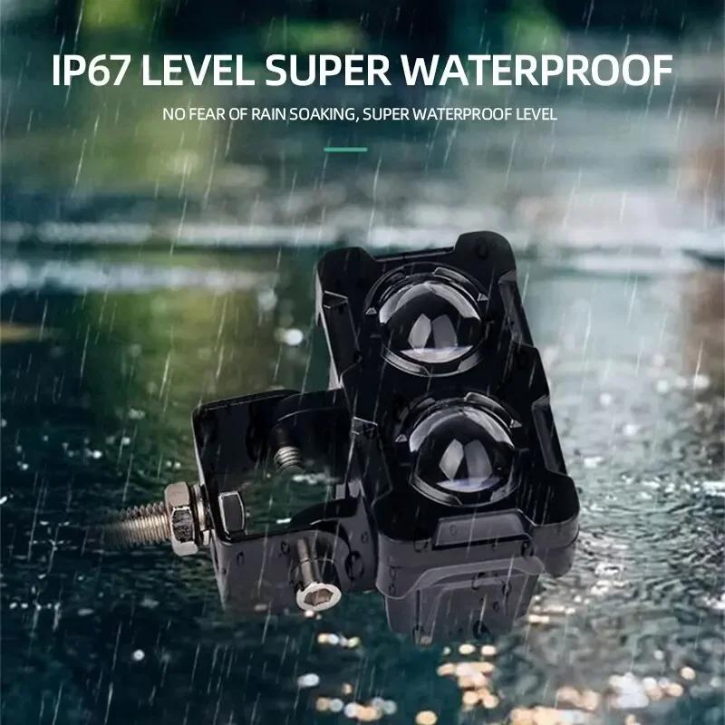 Motorcycle LED Fog Lights ATV Driving Fog Light Dual Color Work Light Bar Motorcycle Headlights Auxiliary Spotlight