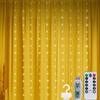 Waterfall Curtain Lights 300 LED 3X3M Fairy Lights Timer 8 Modes USB String Lights for Room Wall Party Xmas Indoor Outdoor Decor