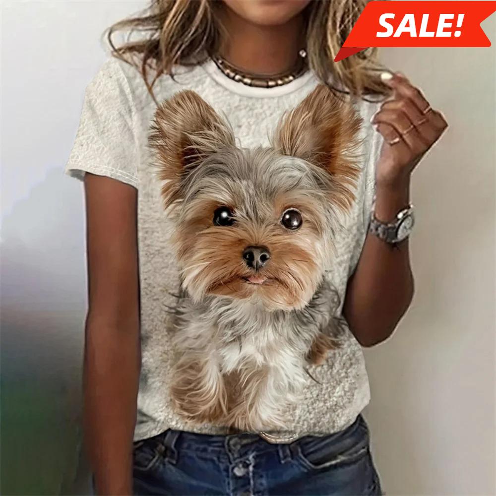 

Футболка женская забавная с 3D-принтом каваи кошка собака животное графические футболки летние повседневные топы с круглым вырезом с коротким рукавом свободные футболки 3XL