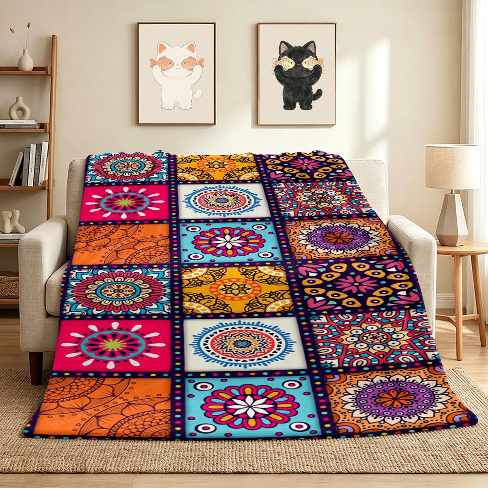 Colorful Patterns Flannel Blanket Throw Blanket Soft Warm Sofa Bed Camping Car home Decor Unique Christmas Gift C930567