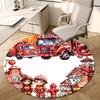 1PC Firefighter Non-Slip Floor Round Carpet, Office, Family, Bedroom, Large Area Rug Indoor Rugs, Durable PolyesterH0322