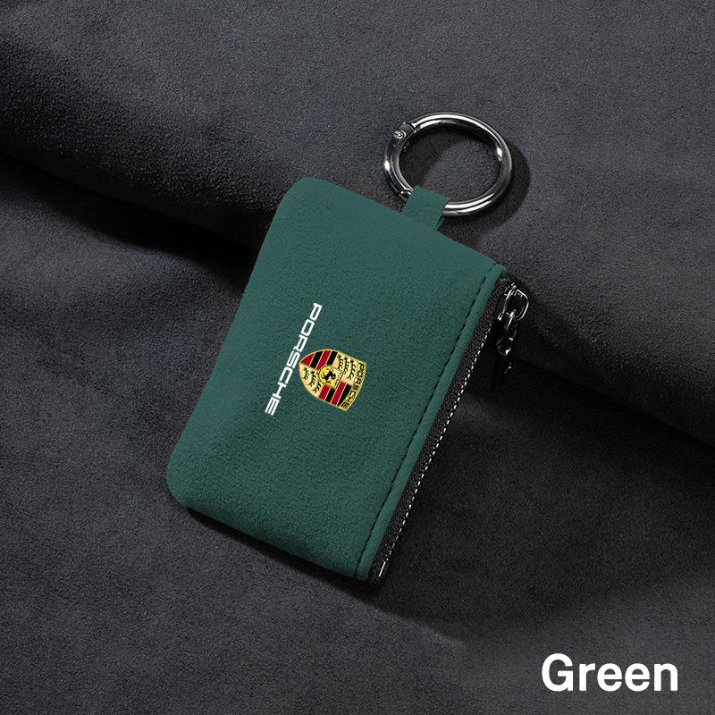 Neue Wildleder Auto Schlüssel Tasche Schlüsselanhänger Geschenk Anhänger Schlüsselanhänger Für Porsche Cayenne Panamera Macan 911 718 Taycan Boxster Cayman 918 Pajun