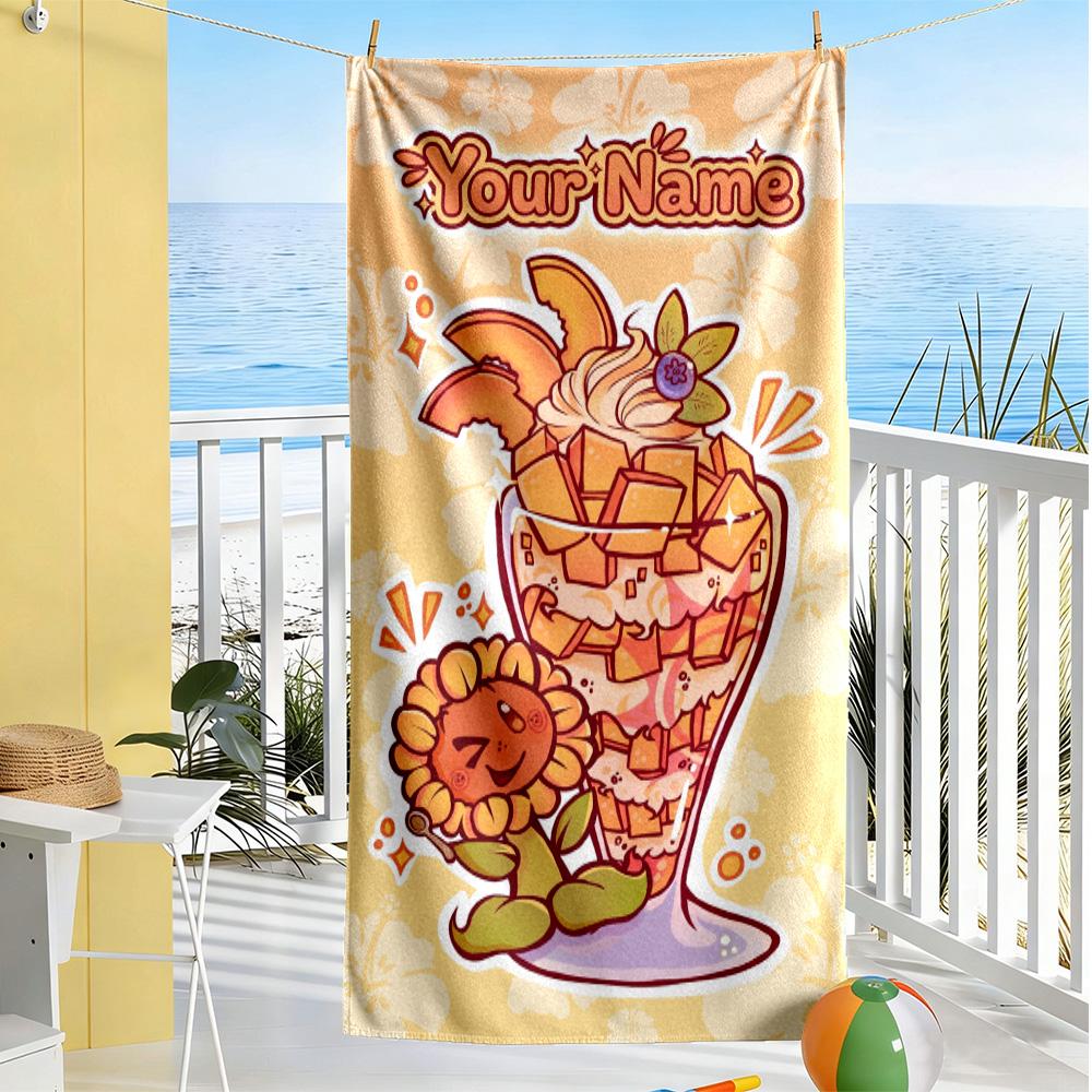 Plants Vs. Zombies Customize Your Name Beach Towel Soft Durable Quick-Dry Suitable for Swimming Gym Camping Yoga Vacation