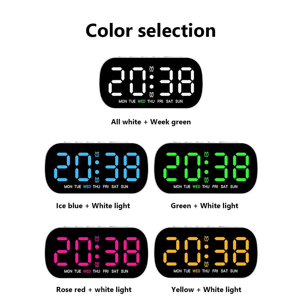 

Digital Alarm Clock, LED Screen Multi Functional Electronic Alarm Clock With Adjustable Brightness, 12/24H Table Clock For Living Room, Bedroom жовтий