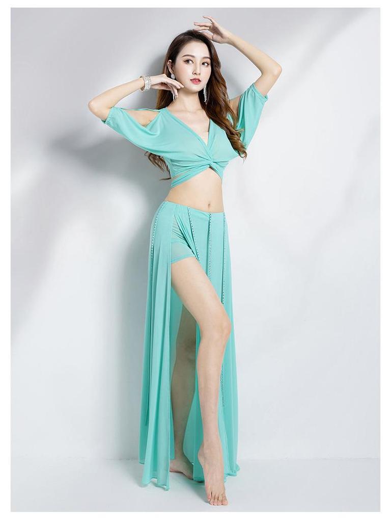 Huayu Dancewear Women's Sexy Belly Dance Practice Set - Beginner Oriental Performance Costume