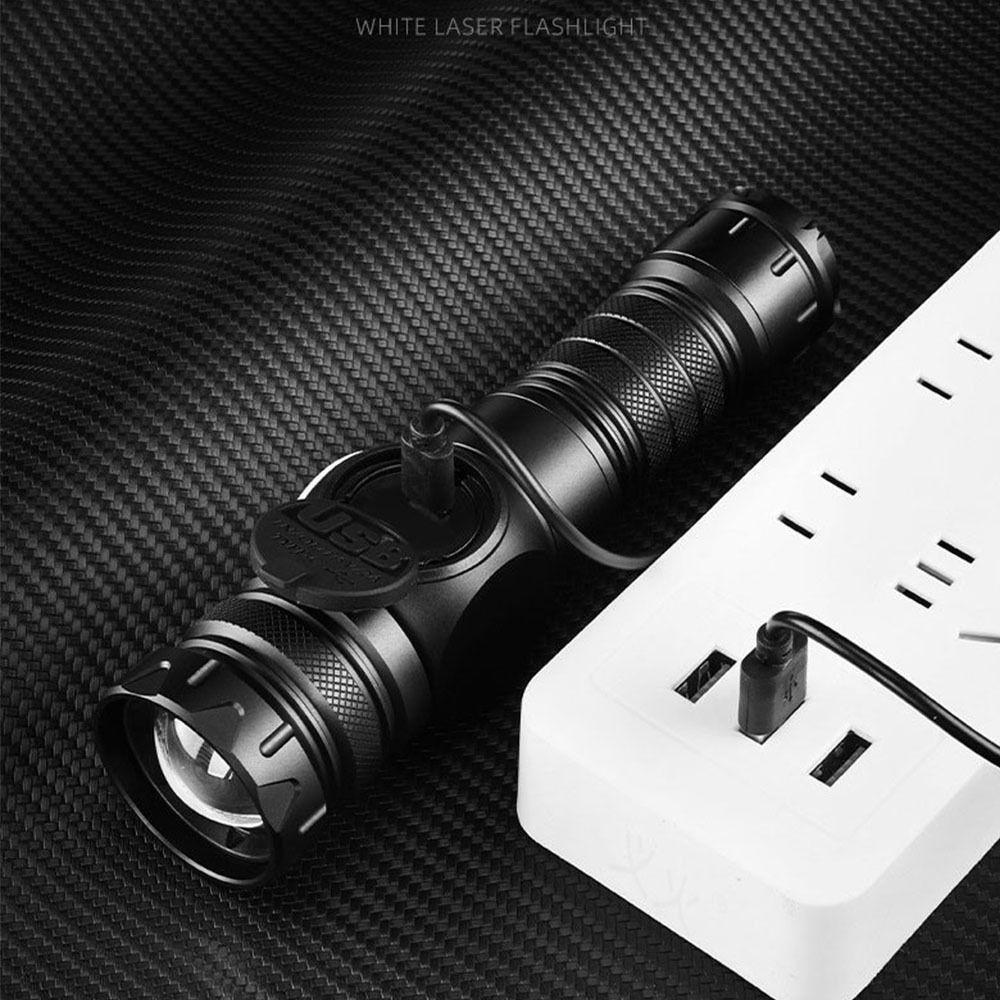 Searchlight LED Flashlight USB Rechargeable Camping Light Portable Display  Torch  Outdoor