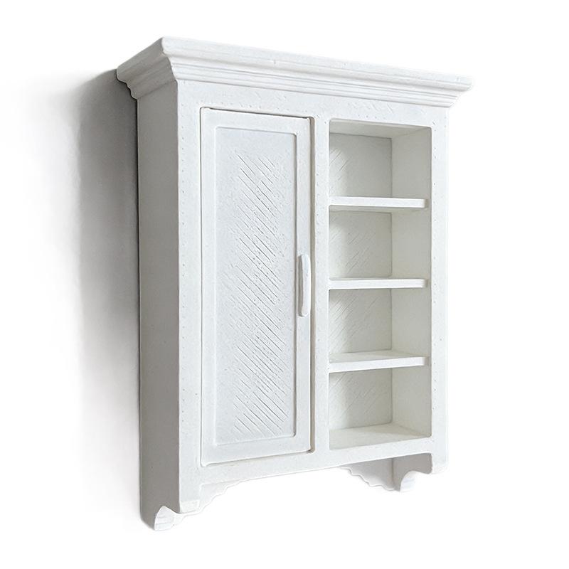 1Pcs Doll Home Simulation Storage Cabinets Furniture Decor Toy 1/12 Dollhouse Miniature European Retro Wall Cabinet Model
