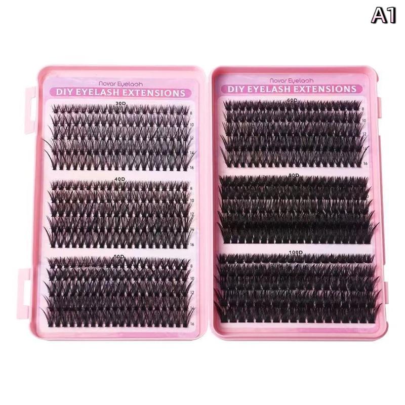 Natural Cluster Lashes Kit 30D-100D Segmented D Curl Eyelash Extension Eyelash Grafting Individual False Eyelashes Fluffy Makeup A1
