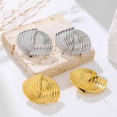 Geometric Personality Design Spiral Earrings Fashion Temperament Titanium Steel Earrings Women's Versatile