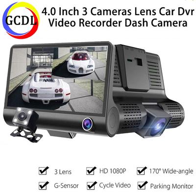 4 Inch 1080P HD 3 Lens Car DVR Camera Lens Car Recorder DVR High Temperature Resistance Dash Cam G-Sensor