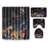 Halloween Shower Curtain Floor Mat Combination Four-Piece Set Kitchen Absorbent Non-Slip Carpet Bedroom Door Mat