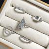 Irregular Pleated Texture Minimalist Korean Flapper Butterfly Open Ring Female Alphabet Full Diamond Fashion Niche Ring