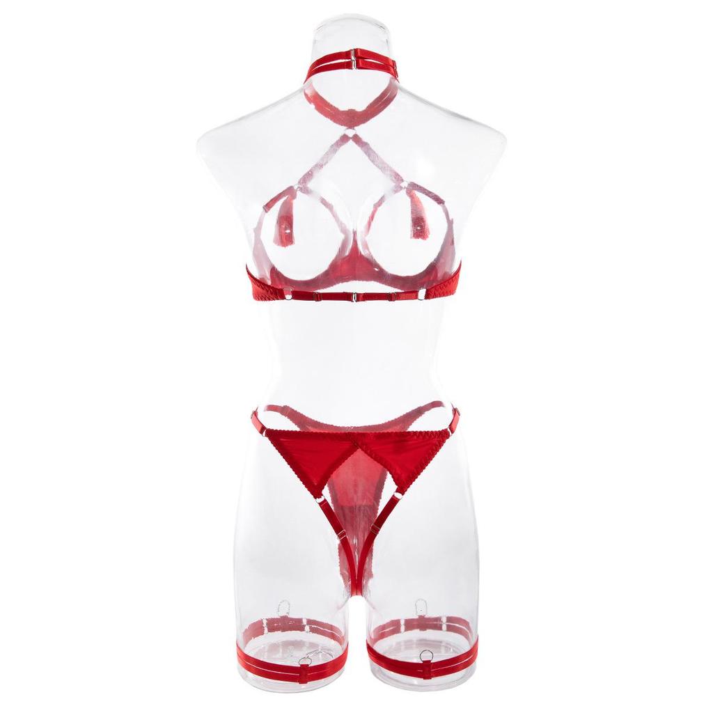 Sexy Quasten Versuchung Dessous: Hohles, freizügiges Brust- und offenes Schrittdesign