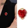 Heart Shape Lapel Pin Women Brooch High-Gloss Cubic Zirconia Inlay