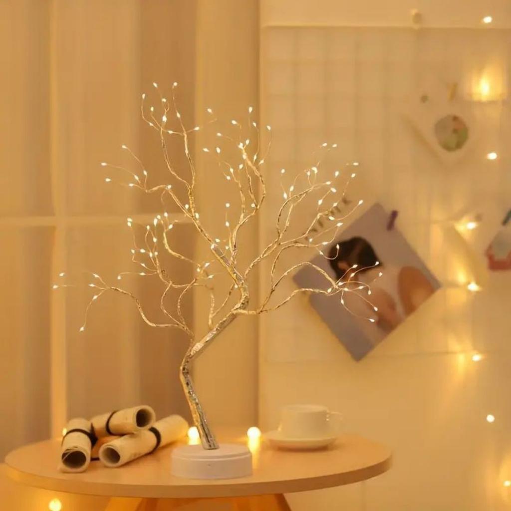 6 Colors 108 LED Warm White Tree Lights USB/Battery Operated Starry Copper String Lights Indoor/Outdoor Table Tree Night Light