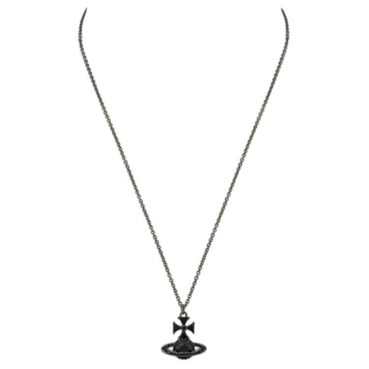 

Vivienne Westwood Mila Saturn Rhinestone Imitation Crystal Necklace Men necklace Silver Black 8053195305674 Box+Shopping Bag