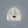Natural NewKnit Beanie: Cozy Embroidered Heart Knit Cap - Warm Winter Hat for Women & Girls