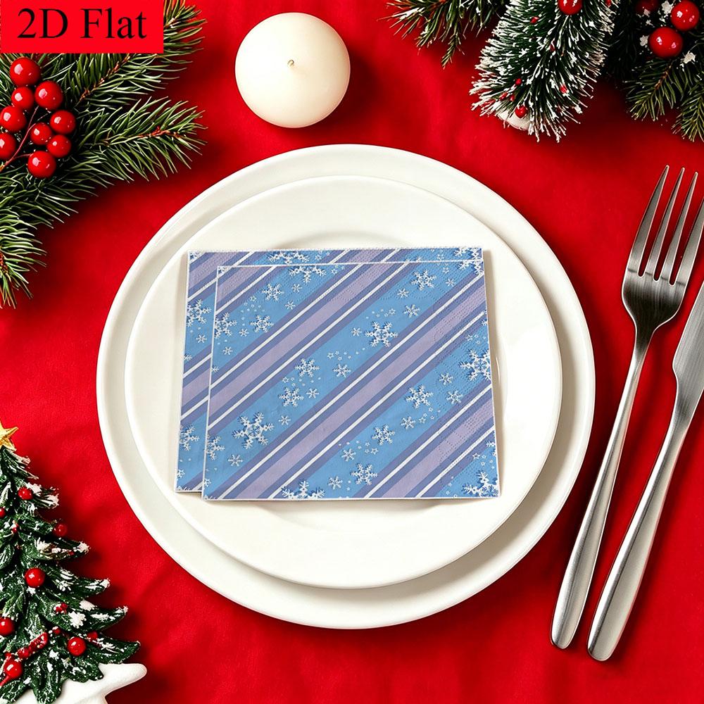 20pcs Disposable Napkins with Snowflake Pattern Print for Wedding,Parties,and Daily Use for Thanksgiving Fall Christmas Table Decoration