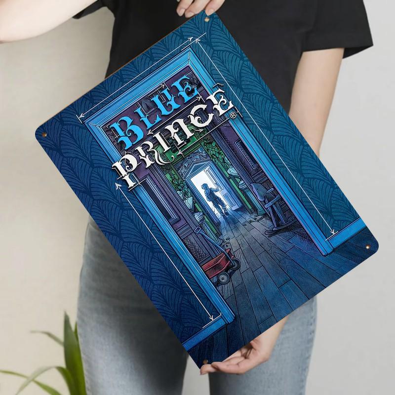 

Blue Prince Vintage Metal Wall Art Classic Doorway Scene Retro Home Decor Hanging Painting 20x30cm（7.8x11.8inch）