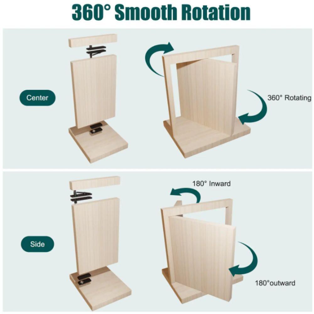 Stainless Steel Invisible Hinge 360° Rotating Door Pivot Universal Rotating Pivot  Positioning