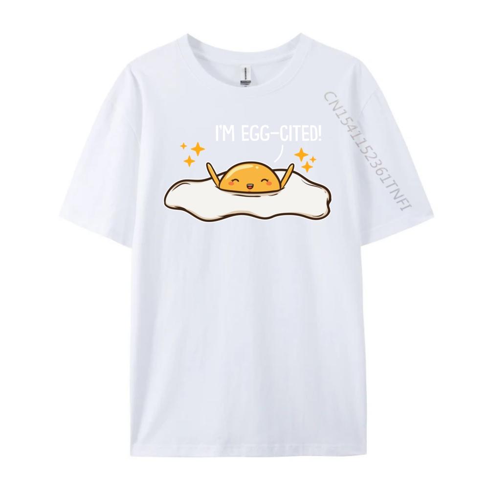 Excited Eggs Happy Christian Tshirt Men Shirts For Men Tee Shirt Funny Shirts Natural High Quality