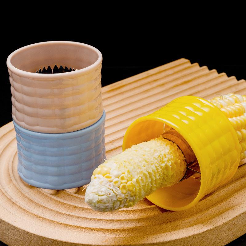 Stainless Steel Corn Peeler Manual Rotary Corn Sheller with Plastic Handle for Kitchen
