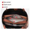 Striped Textured Fabric Tote Handbag Faux Leather Edge Splicing Wide Handle Ladies Daily Commuter Large Shoulder Bag
