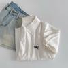 Women's Slim Fit Polo: Sweet Bow Embroidered Short-Sleeve Knit T-Shirt