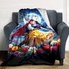 1pc Princess Snow White Prince Blanket Lightweight Flannel Throw for Sofa Bed Travel Camping Livingroom Office Couch Chair