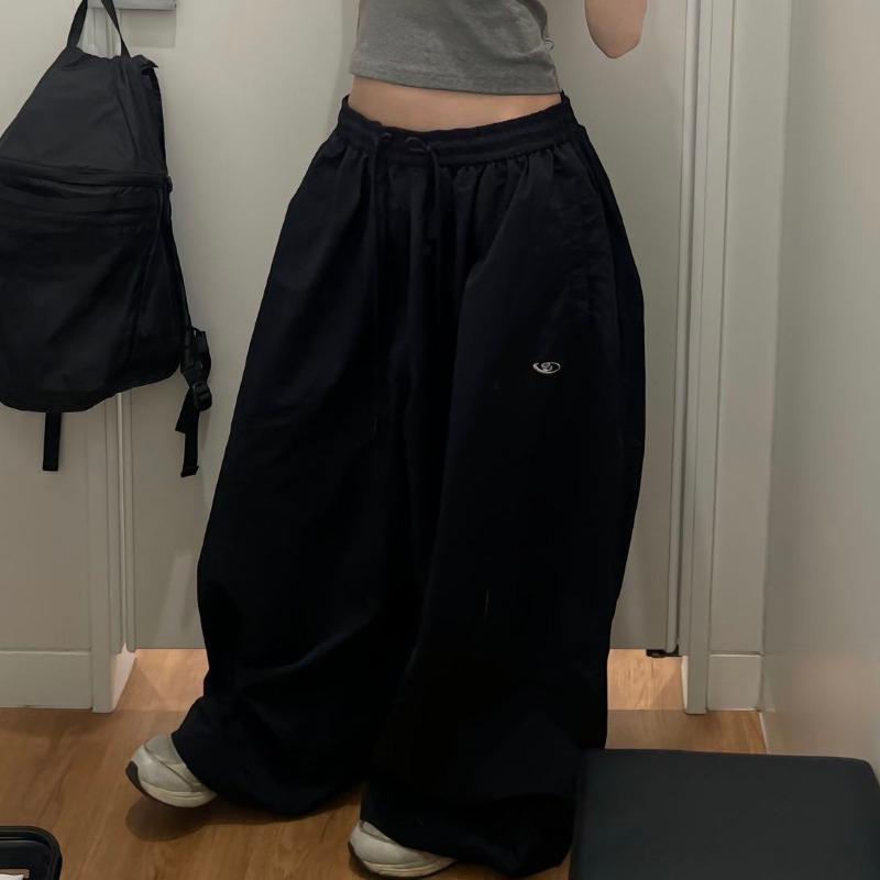 Y2k Schwarze übergroße Basic-Freizeithose für Damen, weites Bein, koreanische Mode, Baggy, Harajuku, Jogginghose, Hip-Hop-Hose