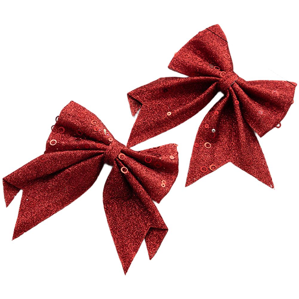 Sparkling Glitter Christmas Bow for Tree and Wreath Decorations for DIY Holiday Projects with Lightweight Polyester