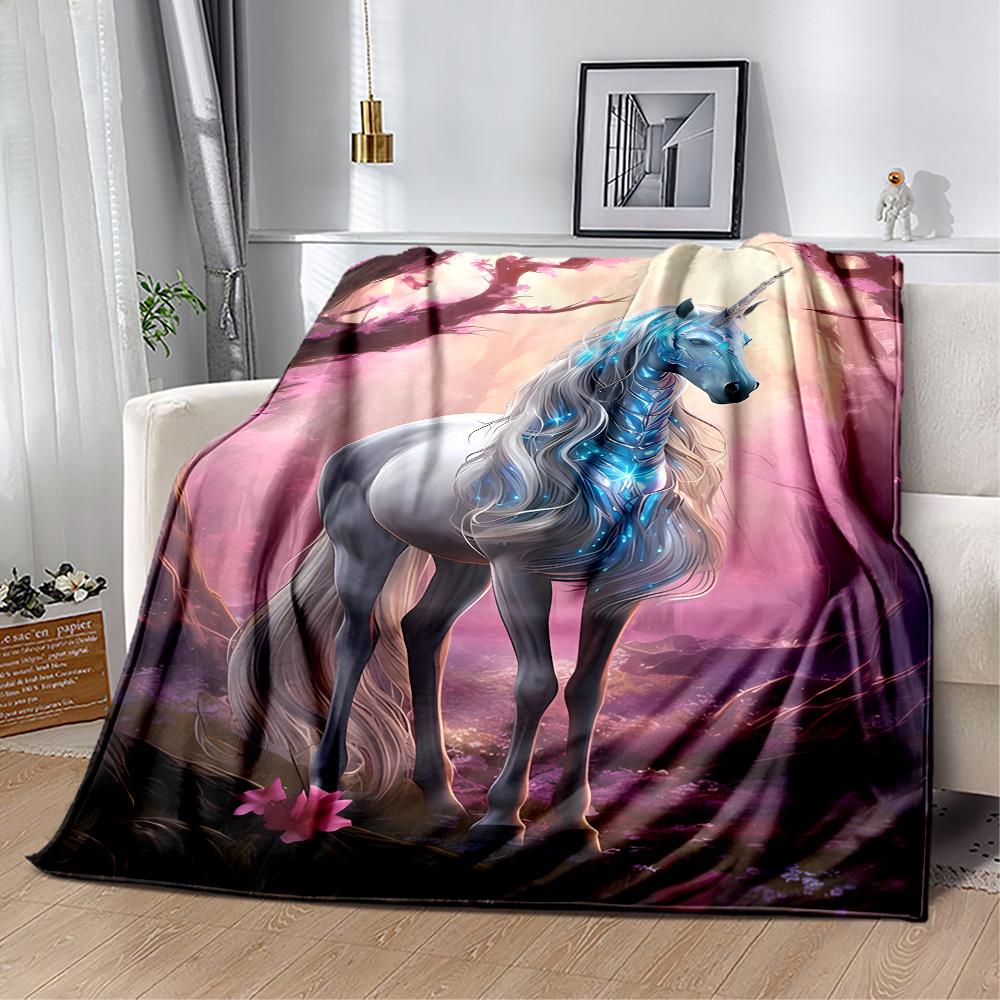 Beautiful Unicorn Blanket Durable Comfort Perfect for Seaside Sofa Picnics for All Occasions Stylish Decor Suitable for Gifting Relatives and Friends