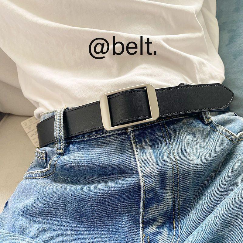 Trendy No Hole Men's Lazy Style Ins Korean Version Minimalist Waist Belt For Summer Fashion