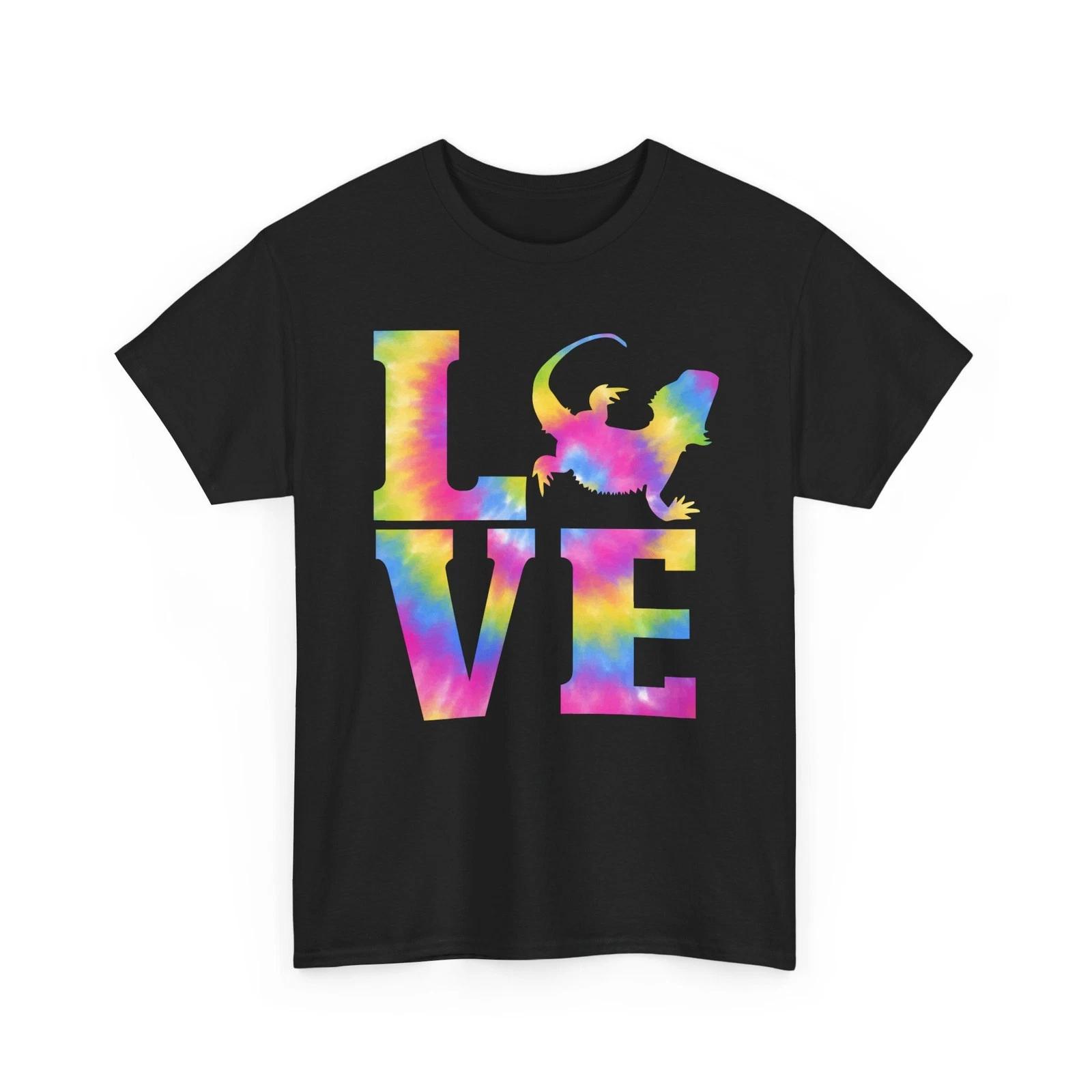 

Love Bearded Dragon Tie Dye T shirt, Reptiles Lizard Lovers Women Men Shirt M